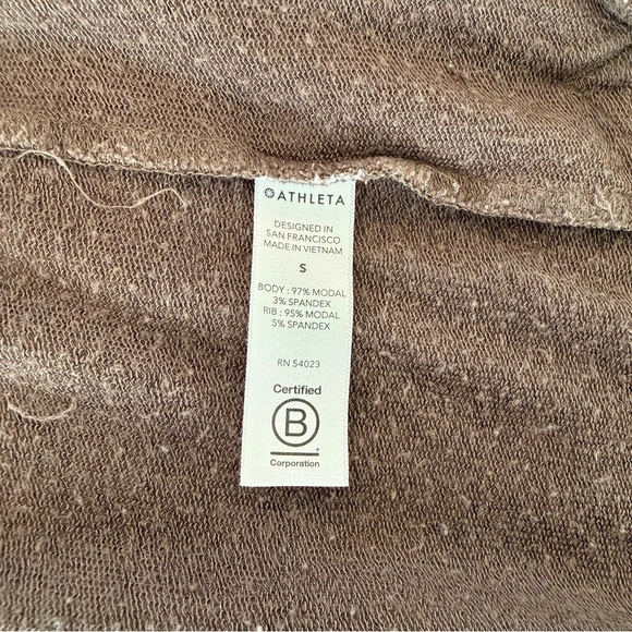 Athleta Open Front Cardigan With Pockets Long Sleeve Waterfall Brown Size Small - Picture 5 of 6